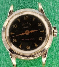 Lot C2143 Mens Geneva Military Field Manual Wind Up Vintage Watch Parts
