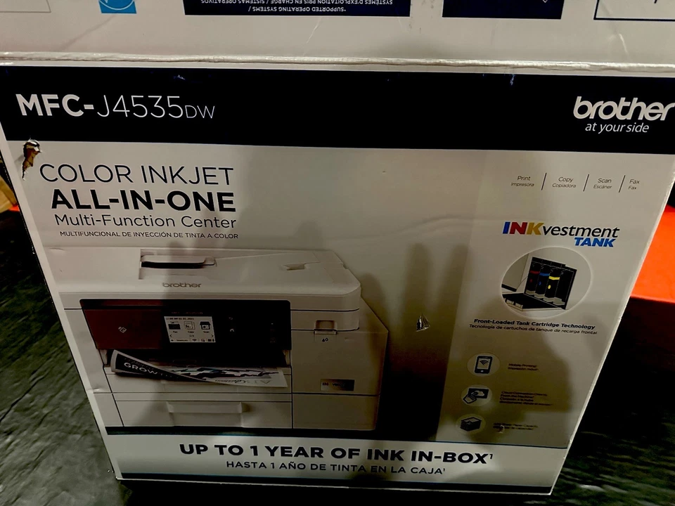 Brother MFC-J4535DW Color Inkjet All-In-One Printer Wireless Needs Ink Cartridge - Image 4 of 4