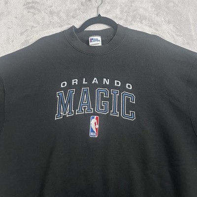 Vintage Orlando Magic Sweatshirt Men XL Black Pro Player NBA Embroidered 90s USA