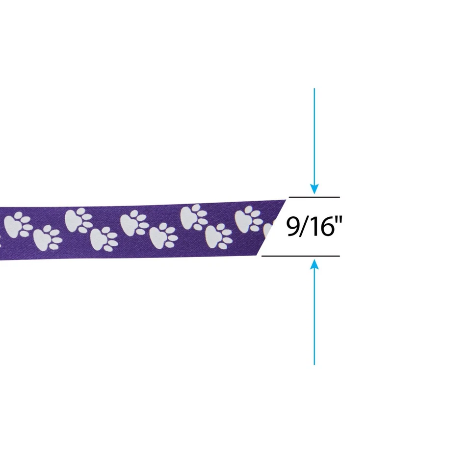 Groomer Essentials Purple Satin Ribbon with Paw Prints - Imagem 2 de 2