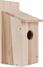 Cedar Birdhouse for Outside, Finch and Bluebird Box, Assembled, Natural, 1 Pack