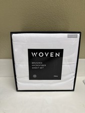 Malouf Woven Rayon From Bamboo Full Sheet Set Ivory New