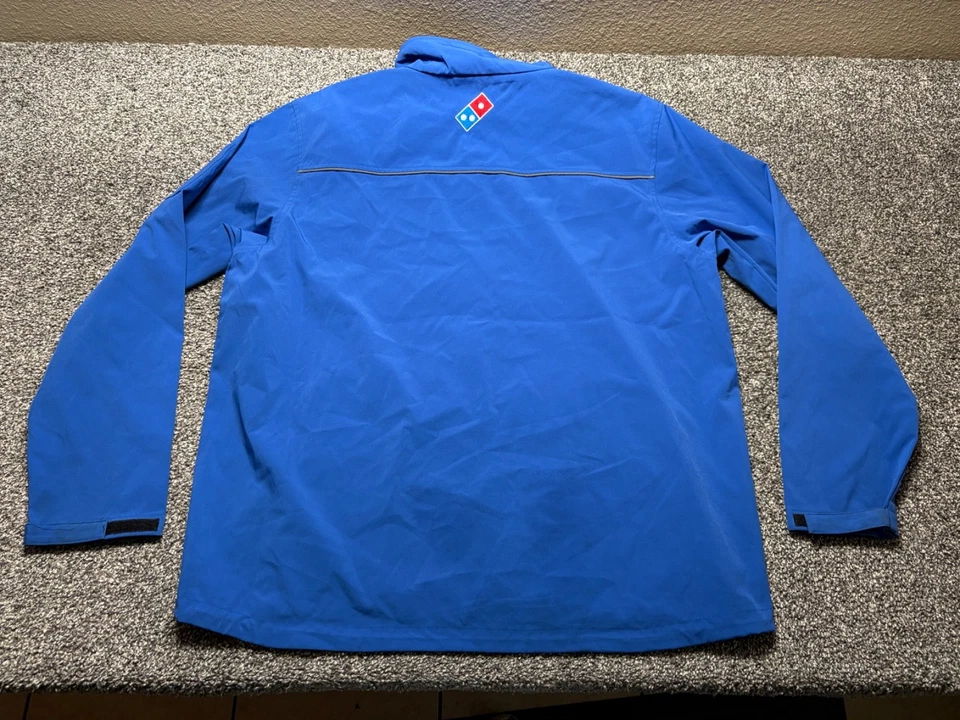Domino's Pizza Employee Jacket Mens 2X Blue Full Zip Waterproof Workwear - Image 3 of 4