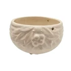 McCoy Pottery Hanging Planter Flower Pot Leaves & Berries White No Chain MCM 4.5