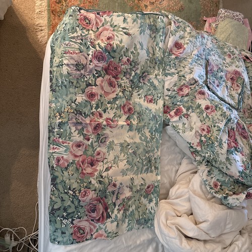 VTG JCP Bill Blass SPRINGMAID King Fitted Sheet & 2 King Cases Roses SOFT - Picture 4 of 6