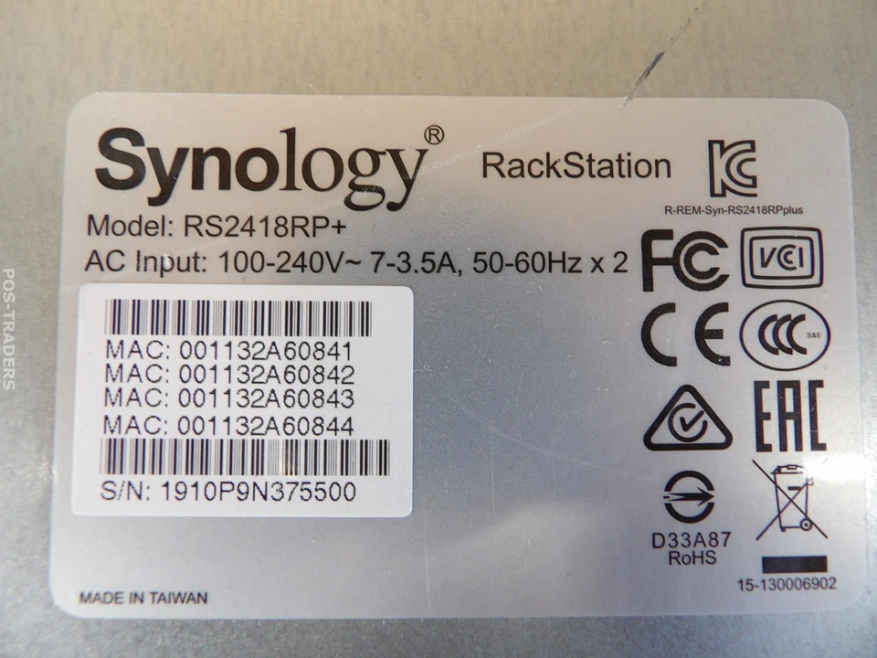 Synology RS2418RP+ Storage RackStation - INCL 4GB RAM + 7X8TB HDD + 2x PSU - Bild 2 von 4