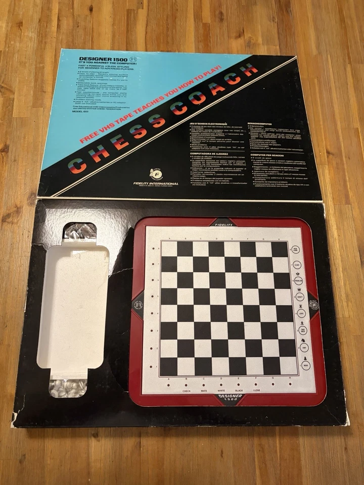 Vtg Franco Rocco Designer 1500 Electronic Chess Coach (no VHS tape) Tested Works - Image 4 of 4