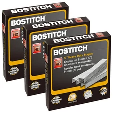 BOSTITCH 3/8" HEAVY DUTY STAPLES 3 PACK 1000 EACH BRAND NEW