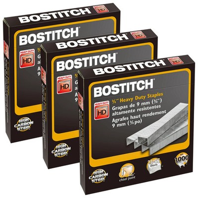 BOSTITCH 3/8'' HEAVY DUTY STAPLES 3 PACK 1000 EACH BRAND NEW
