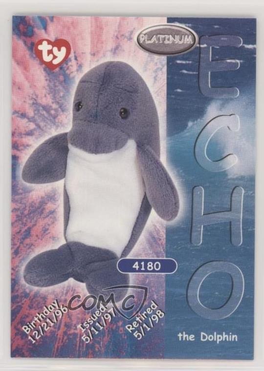 1999 Ty Beanie Babies Platinum Edition Echo the Dolphin #4180 0qr0