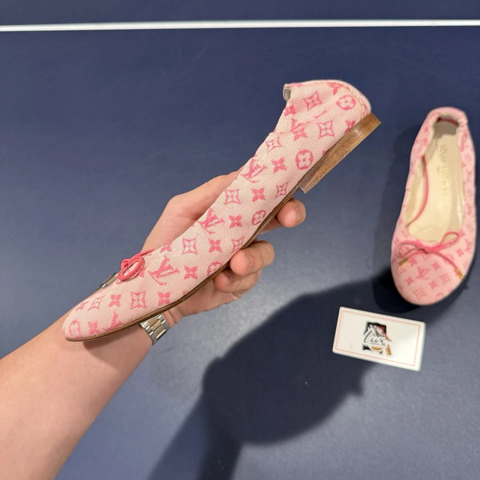 Louis Vuitton Rosa Monograma Lona Mini Lin Ballet Pisos Talla 36.5 (US 6-6.5) Foto 4 de 4