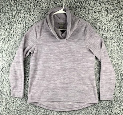 Bass Cowl Neck Sweatshirt Womens Medium Heather Purple Fleece Preppy Boho Soft