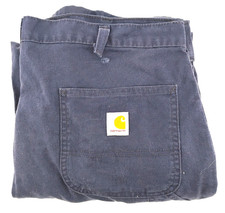 Carhartt Work Pants Dungaree Fit Carpenter Men  s Size 40x32 Navy Blue Work