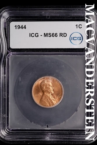 1944 Lincoln Wheat Cent-ICG MS 66 RD Choice Gem BU No Reserve #SLL610
