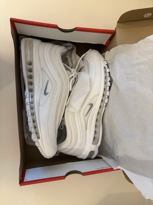 Nike Air Max 97 Triple White Wolf Gray Low Top Men's Sneakers 921826-101