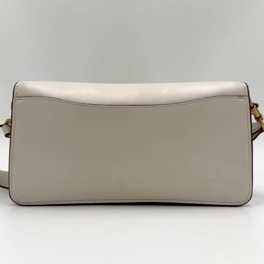 Coach Tabby Embroidered Flower Shoulder Bag White Used Authentic