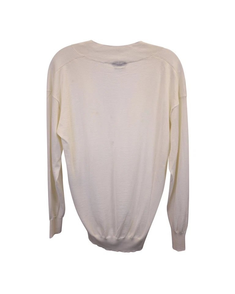 Suéter Rechazado Tom Ford Fino Cuello en V en Cachemira Mujer Beige M Foto 2 de 3