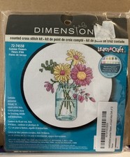 Dimensions Summer Flowers Counted Cross Stitch Kit Learn A Craft W/ 6  Hoop NEW