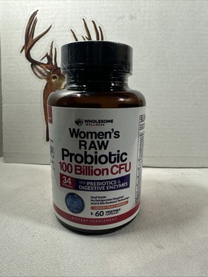 Wholesome Wellness Raw Probiotics for Women 100 Billion CFUs Capsules 60 count
