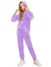 Girls Velour 2 Pieces Tracksuits Outfits Athletic Hoodies Sweatshirts and Swe...