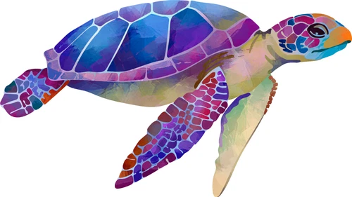 Sea Turtle Reptile Safari Zoo Animal Self Adhesive Sticker