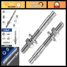 30Pcs Heavy-Duty 304 Stainless Steel Wedge Anchors, 1/2x4 Inch Fasteners for Con