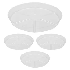 4 Pack Clear Plant Saucer 12 Inch Plastic Plant Saucers  Thicker Plant Tray2905