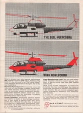 Hexcel 1967 Bell Hueycobra Helicopter Honeycomb Print Ad Vintage