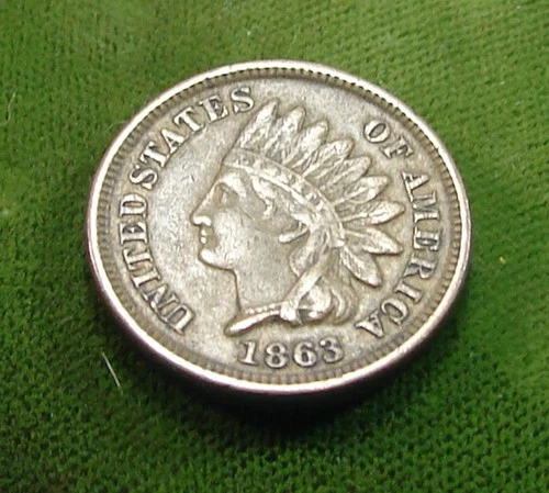 1863 Civil War Issue==Indian Head Penny==Nice looking Coin--vg-vf