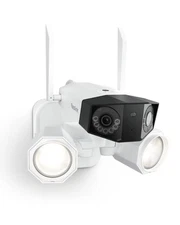 4K Floodlight Security Camera Outdoor, 5G/2.4GHz Wi-Fi 6, Dual-Lens Camera w/...