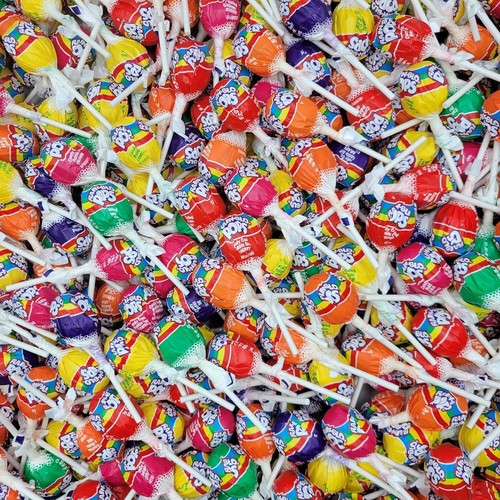 Rain Blo Pops - Bubble Gum Filled Assorted Fruit Flavord Lollipops - Bulk Pack 2