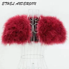 Fluffy Ostrich Feather Bolero Shrug Fur Wrap Jacket High Stylish Bridal Wedding