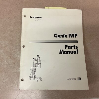 Genie IWP PARTS MANUAL BOOK CATALOG LIST, MAST LIFT BATTERY POWER GUIDE pn 31504