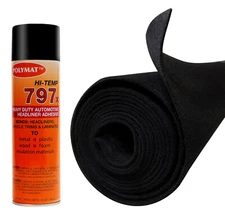 Polymat 12ft x 45in Black S60 Carpet +1 CAN 797 GLUE GUN & ROD BOX BOAT liner