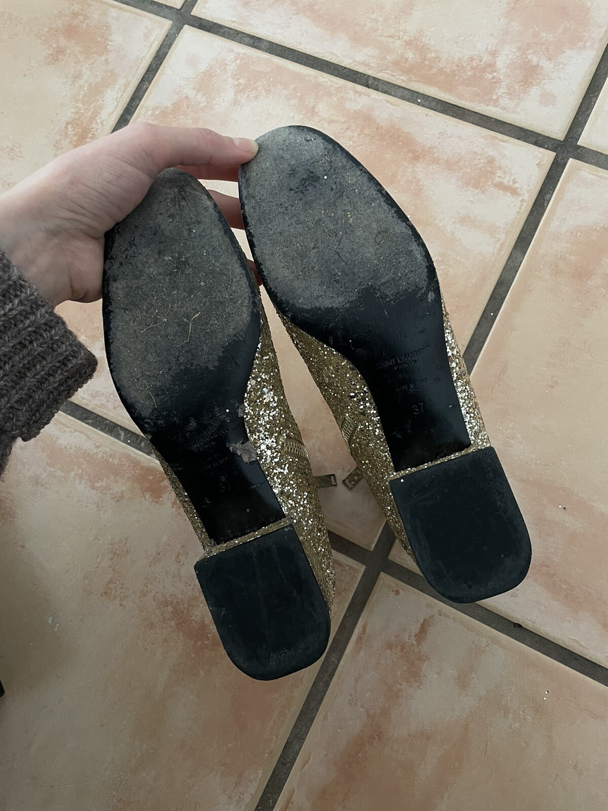 Stivaletti glitter Saint Laurent taglia 37