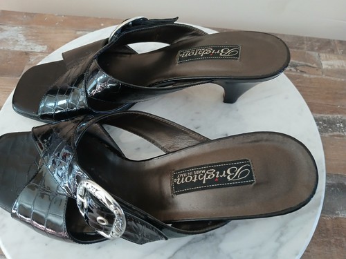 Brighton Made In Italy TRENDY Sandal Heels Size US7.5 Side Buckle UGC - Picture 3 of 11