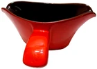 Vintage Frankoma Pottery Gravy or Sauce Boat 6S Handle Flame Red Orange Brown