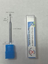 1/8" shank carbide 2 flute spiral down cut CNC router bit in 3/64 cut size
