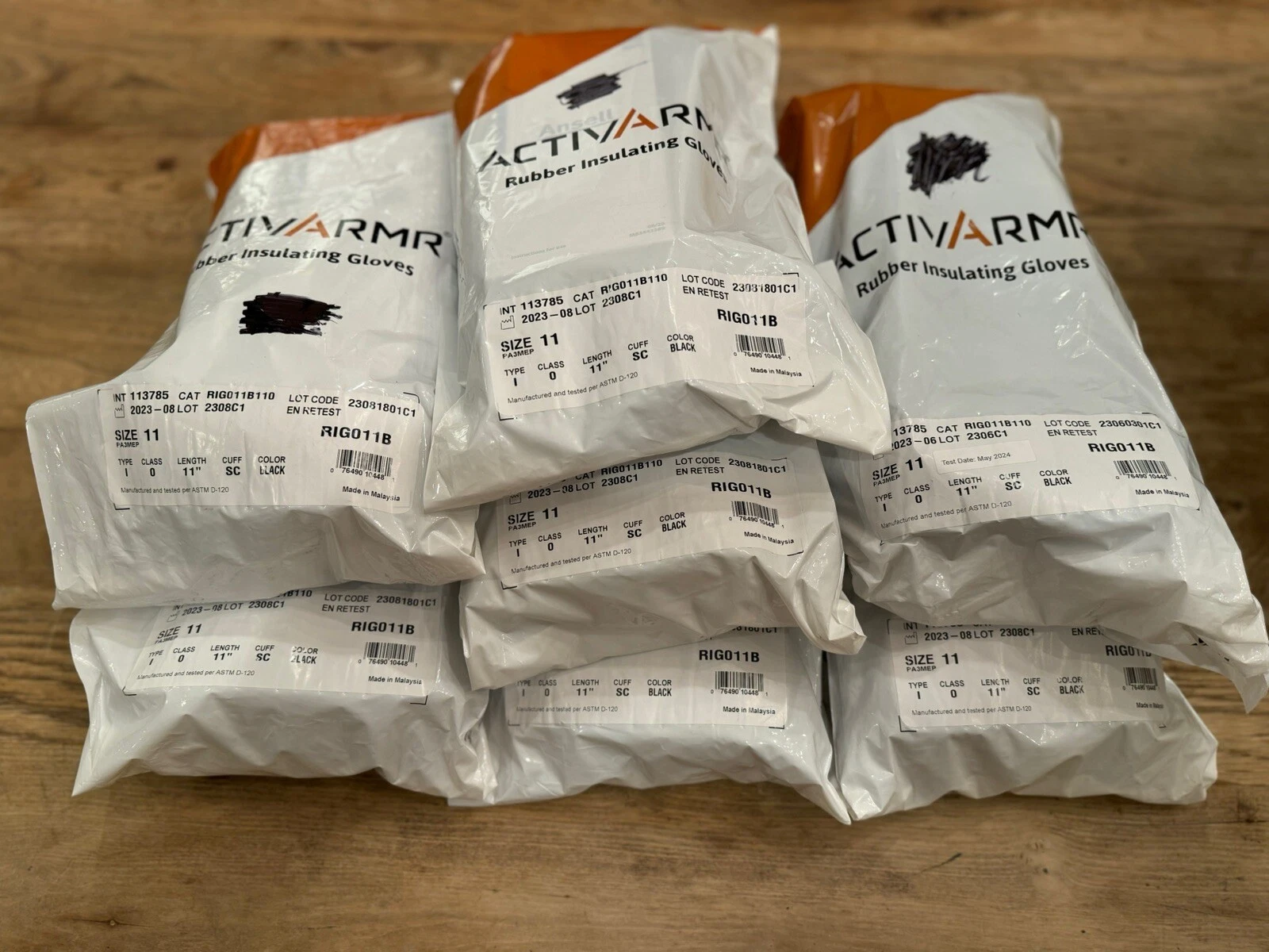Ansell ActivArmr Electric Insulating Gloves Size 11 Black New Class 0 1000 V AC