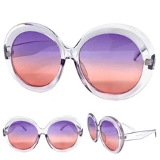 OVERSIZED EXAGGERATED 70s Retro Style SUNGLASSES JUMBO XL Huge Round Purple Lens