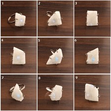 Natural Rainbow Fire Moonstone Black Rhodium Plated Adjustable Rings For Girls