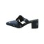 thumbnail 10 - Mules Sandals Women's Bowknot Denim Block Mid Heels Slippers Pointed Toe Shoes