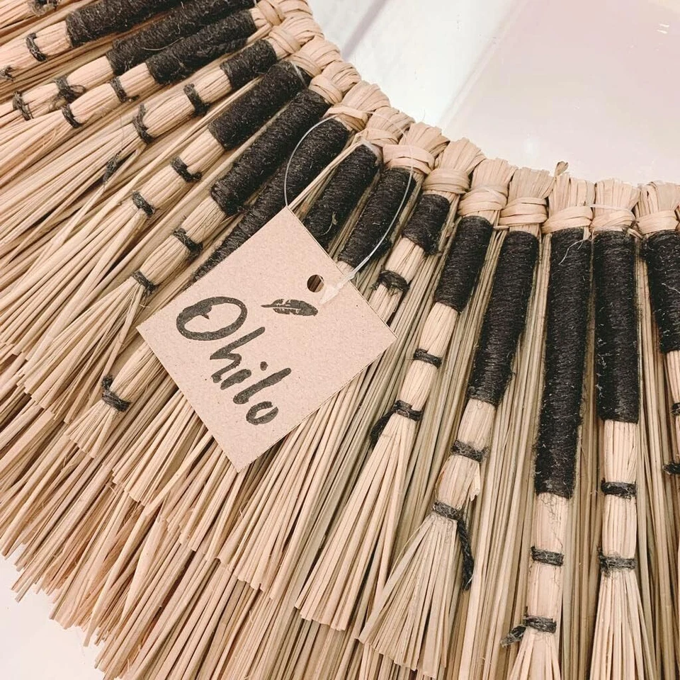 Espejo redondo montado en la pared bohemio de pastos marinos hecho a mano decoración tradicional Foto 3 de 3