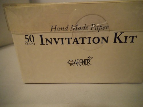 NEW SEALED GARTNER HAND MADE PAPER 50 CT INVITATION KIT W/ VELLUM PAPERS - Picture 4 of 4