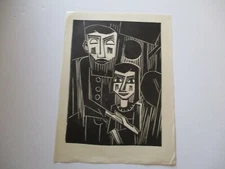 EMIL MAETZEL WOODCUT GERMAN EXPRESSIONISM RARE ABSTRACT MODERNISM OLD PORTRAIT