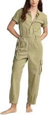 NEW Lucky Brand Garment Dyed Utility Jumpsuit GREEN SIZE L/100 AUTHENTIC