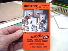 BOSTON GEAR RATIOTROL CATALOG # VR 964, 1964