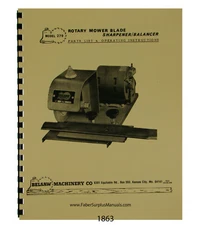 Foley Belsaw  Mower Blade Sharpener Balancer Op & Parts Manual #1863