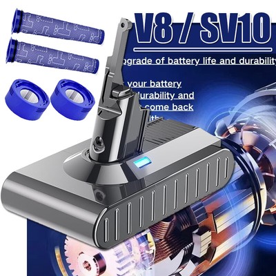 9000mAh Akku für Dyson V8 SV10 Absolute Animal Total SONY CELL / Filter Zubehör
