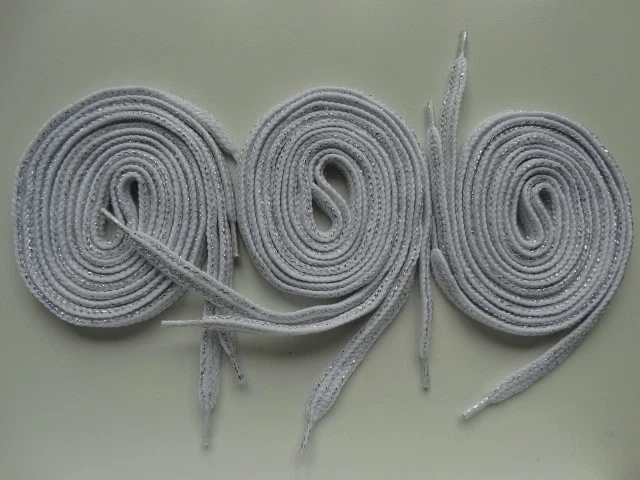 3 paia lacci scarpe piatte filo bianco argento 100 cm personalizza converse